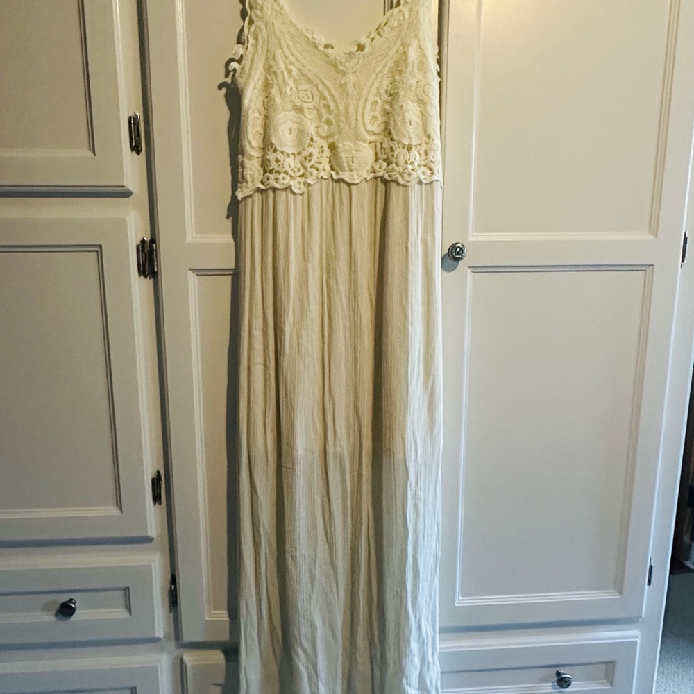 Altar'd State Cream Lace Maxi Dress